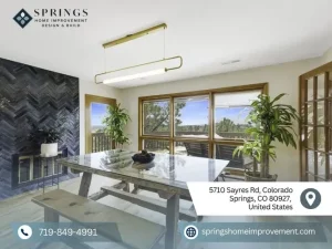 Luxury primary suite addition with mountain views in Colorado Springs home renovation project