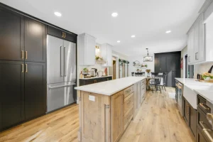 Colorado Springs kitchen upgrade with two-tone cabinetry and wood floors