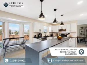 Modern white kitchen remodel with large island and pendant lights