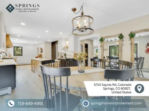 Bright renovated kitchen and dining area in Colorado Springs home