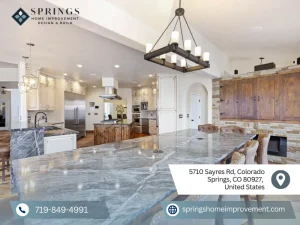 Elegant kitchen remodel with marble countertops and wood accents
