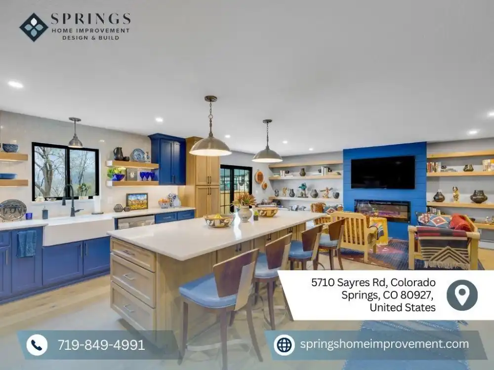 Springs Home Improvement modern kitchen and living remodel in Colorado Springs